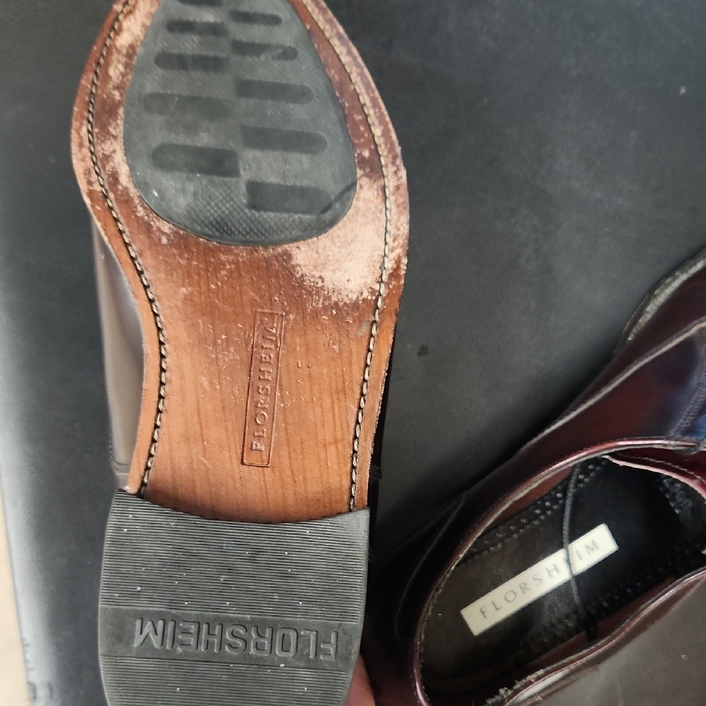 Florsheim Men's Dark Burgundy Leather Rucci Cap Toe Oxfords - Picture 5 of 10